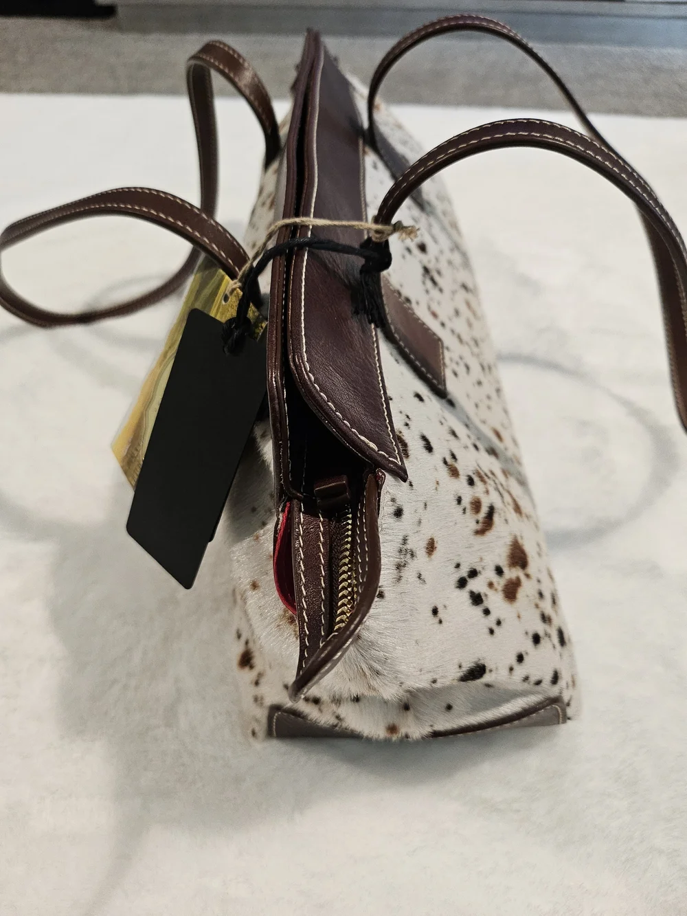 Bellissimo Cavalcanti Collection Genuine Leather Hair/Hide Italian Handbag- O/S